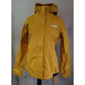 NWT Womens The North Face Venture 2 Waterproof Dryvent Hooded Rain Jacket Gold